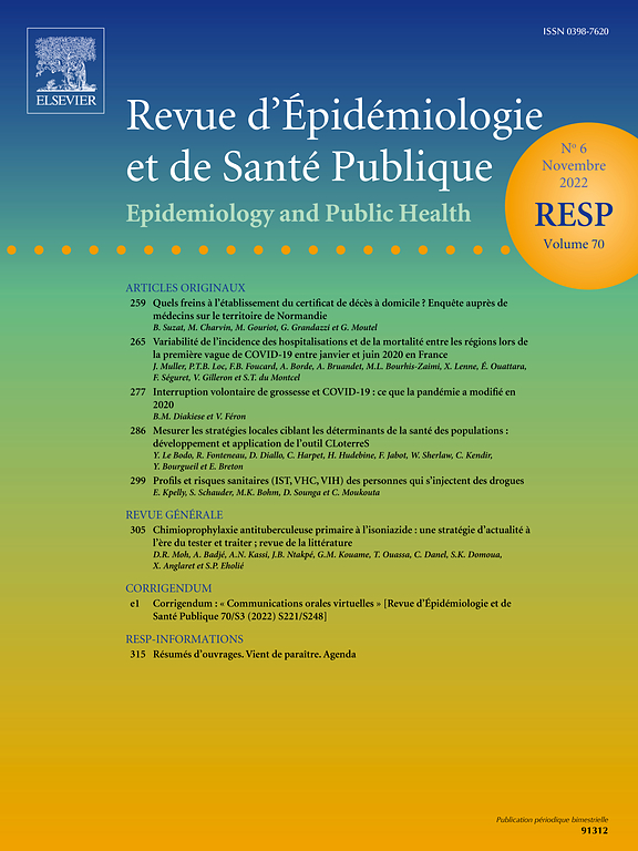 Abonnement Revue d’épidémiologie et de santé publique