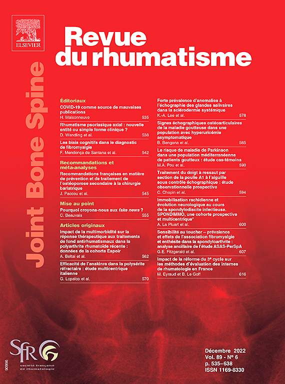 Abonnement Revue du rhumatisme