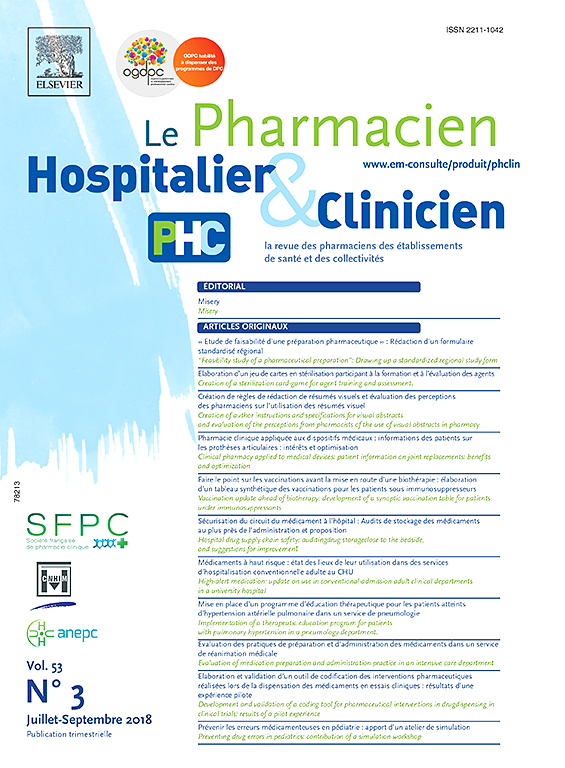 Le Pharmacien hospitalier et Clinicien