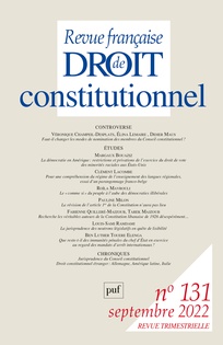 Abonnement Revue française de droit constitutionnel